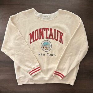 Abercrombie & Fitch Montauk New York Cream Sweatshirt Sz XL